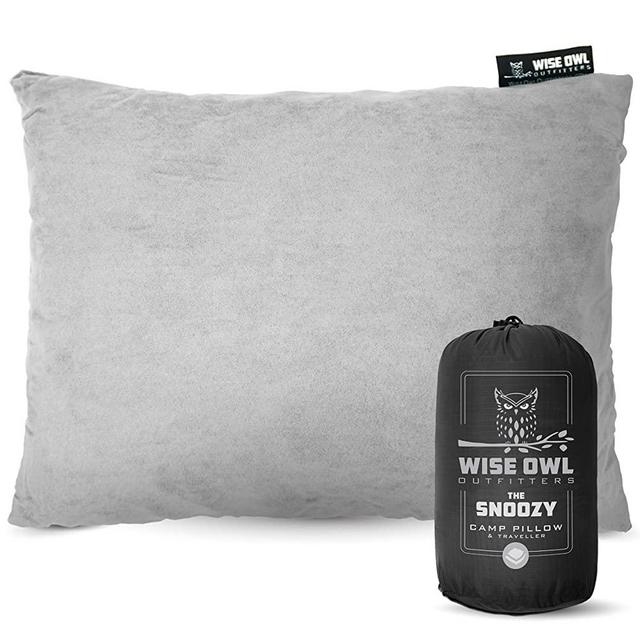 Wise Owl Outfitters Camping Pillow Compressible Foam Pillows – Use When Sleeping in Car, Plane Travel, Hammock Bed & Camp – Great for Kids - Compact Small, Medium & Large Size - Portable Bag