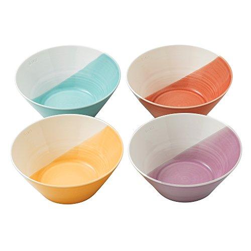 Royal Doulton 1815TW26725 Bright Colors Mixed Patterns Noodle Bowls (Set of 4), 8.3", Multicolor