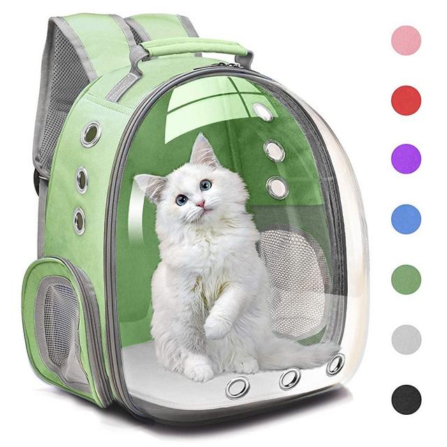 Henkelion Cat Backpack Carrier Bubble Bag, Small Dog Backpack Carrier for Small Dogs, Space Capsule Pet Carrier Dog Hiking Backpack Airline Approved Travel Carrier - Black Grey Pink Blue Purple Green