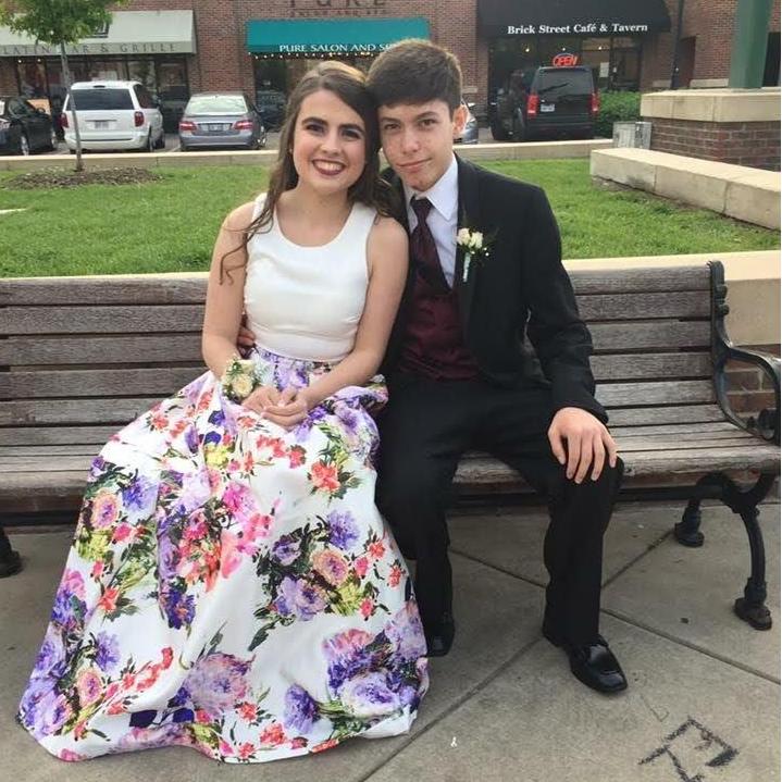 The couple's first prom back in 2017! The bride was a junior, the groom was a sophomore!