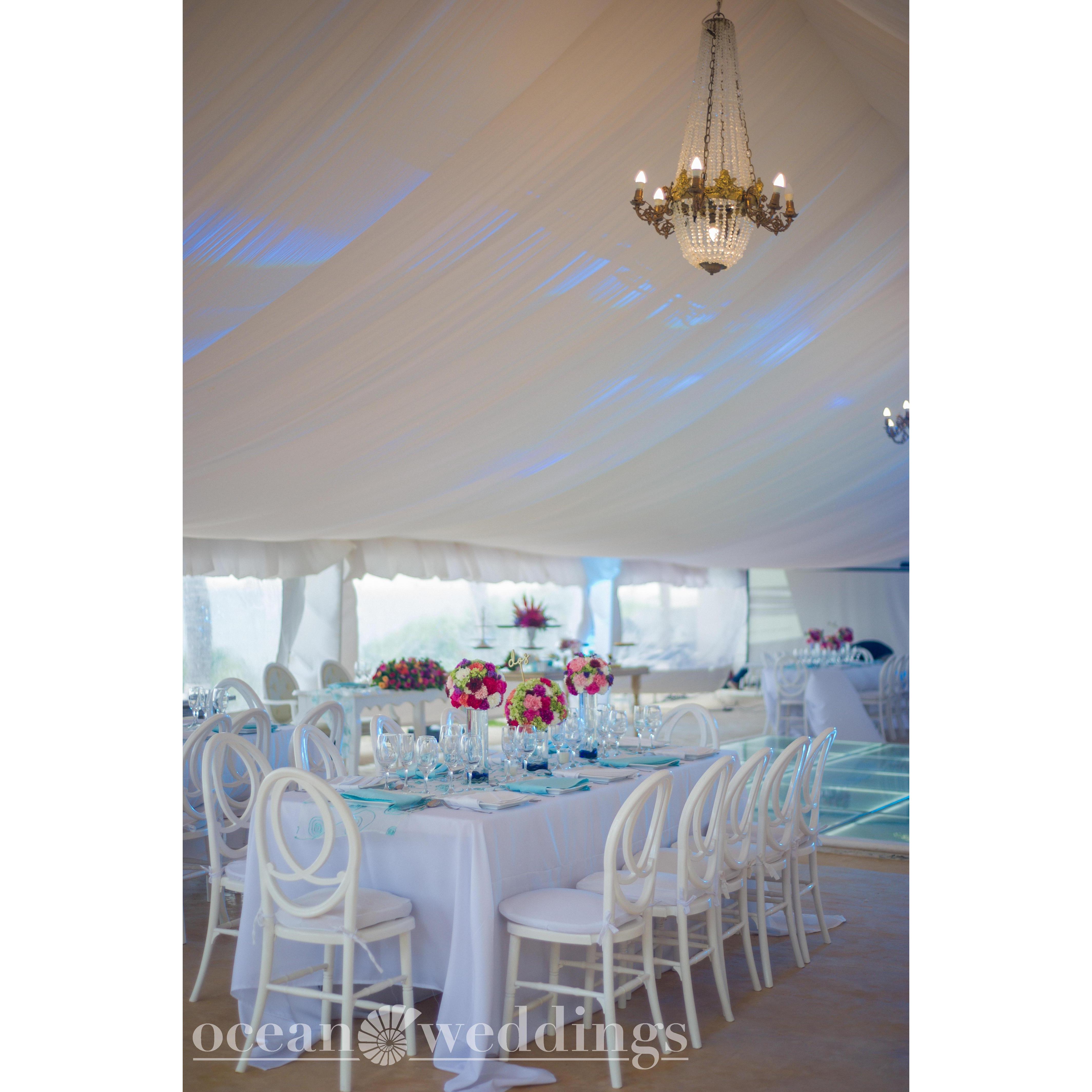 This is the dinner reception area. Donde vamos a tener la recepcion y cena.