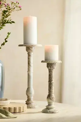 Toronto Marble Pillar Candle Holder