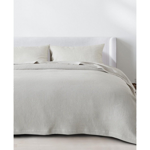Linery & Co. Waffle Weave Textured Cotton Blanket