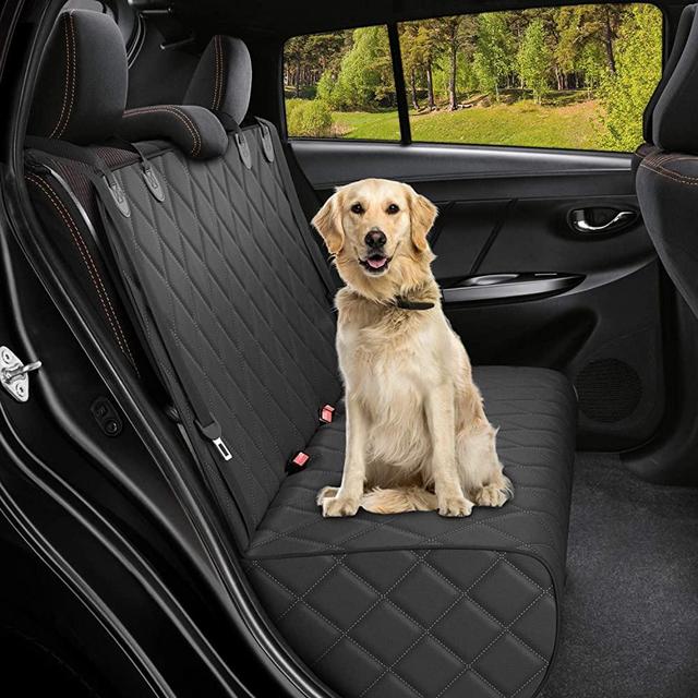 ACTIVE PETS Bench Dog Car Seat Cover for Back Seat, Waterproof Dog Seat Covers for Cars, Durable Scratch Proof Nonslip, Protector for Pet Fur & Mud, Washable Backseat Dog Cover for Cars & SUVs