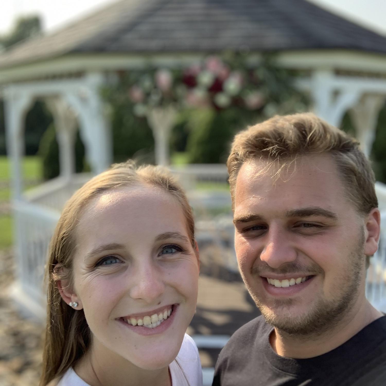September 2021 - One of our first pictures together and at the gazebo we will be married under.