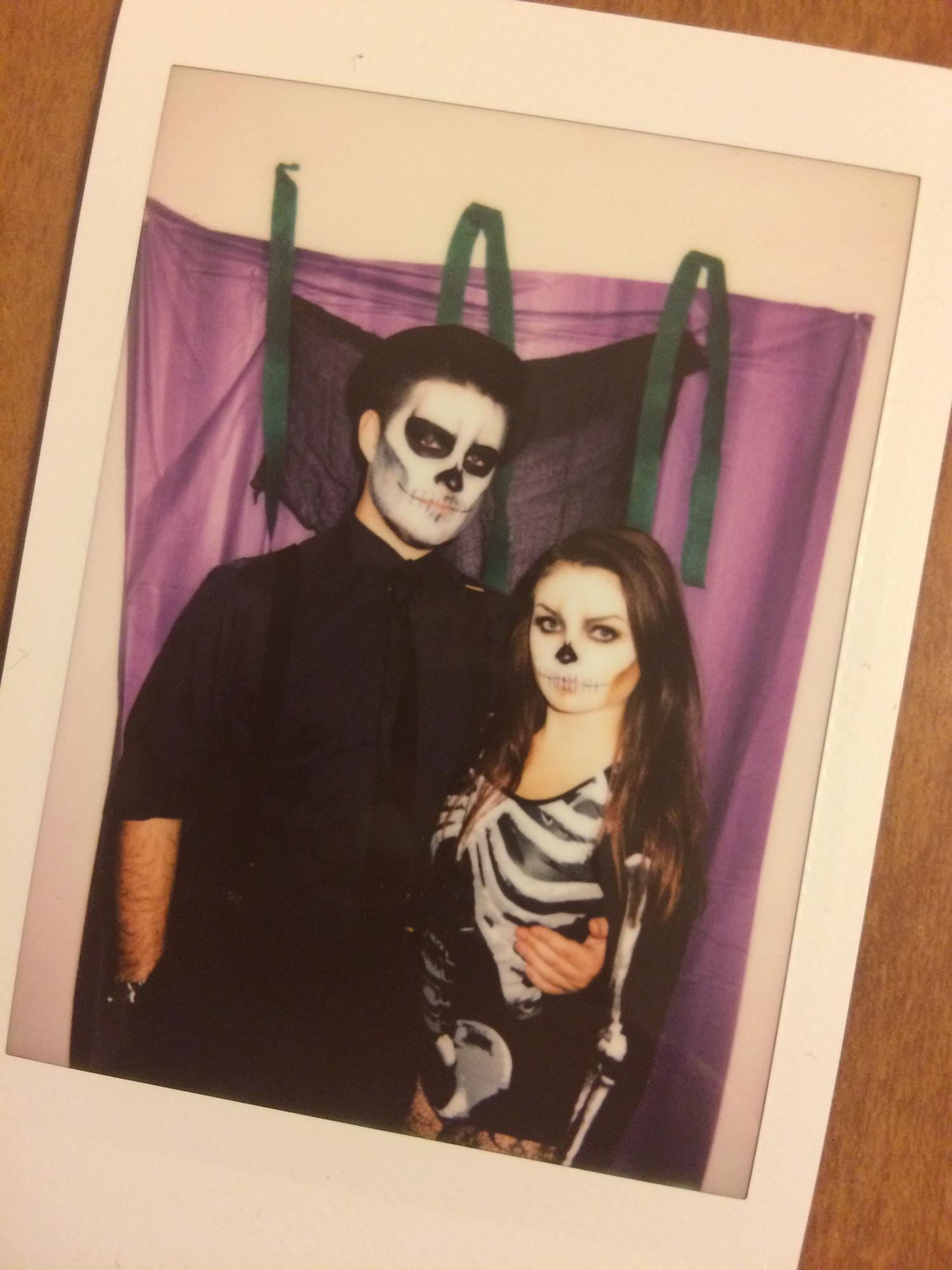 We won a Halloween costume contest at a friend’s party in 2016 dressed as spooky skeletons!