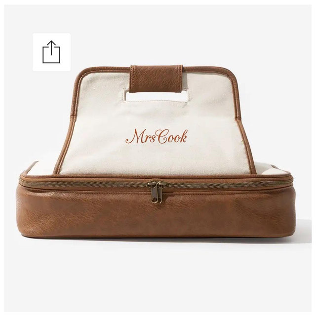 Mrs. Cook Monogrammed Casserole Carrier