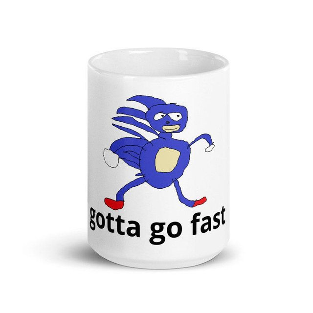 Sanic The Hedgehog Sonic Hedgehog Gotta Go Fast Novelty Coffee Mug Coffee Cup