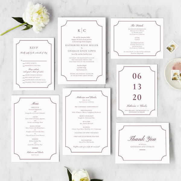 Blake Frame Letterpress | Black | Zola Save The Dates