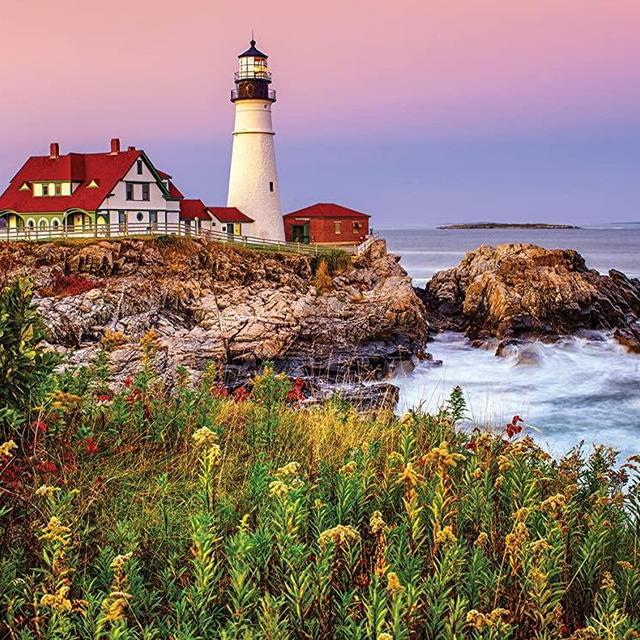 White Mountain Puzzles Maine Lighthouse - 1000 Piece Jigsaw Puzzle