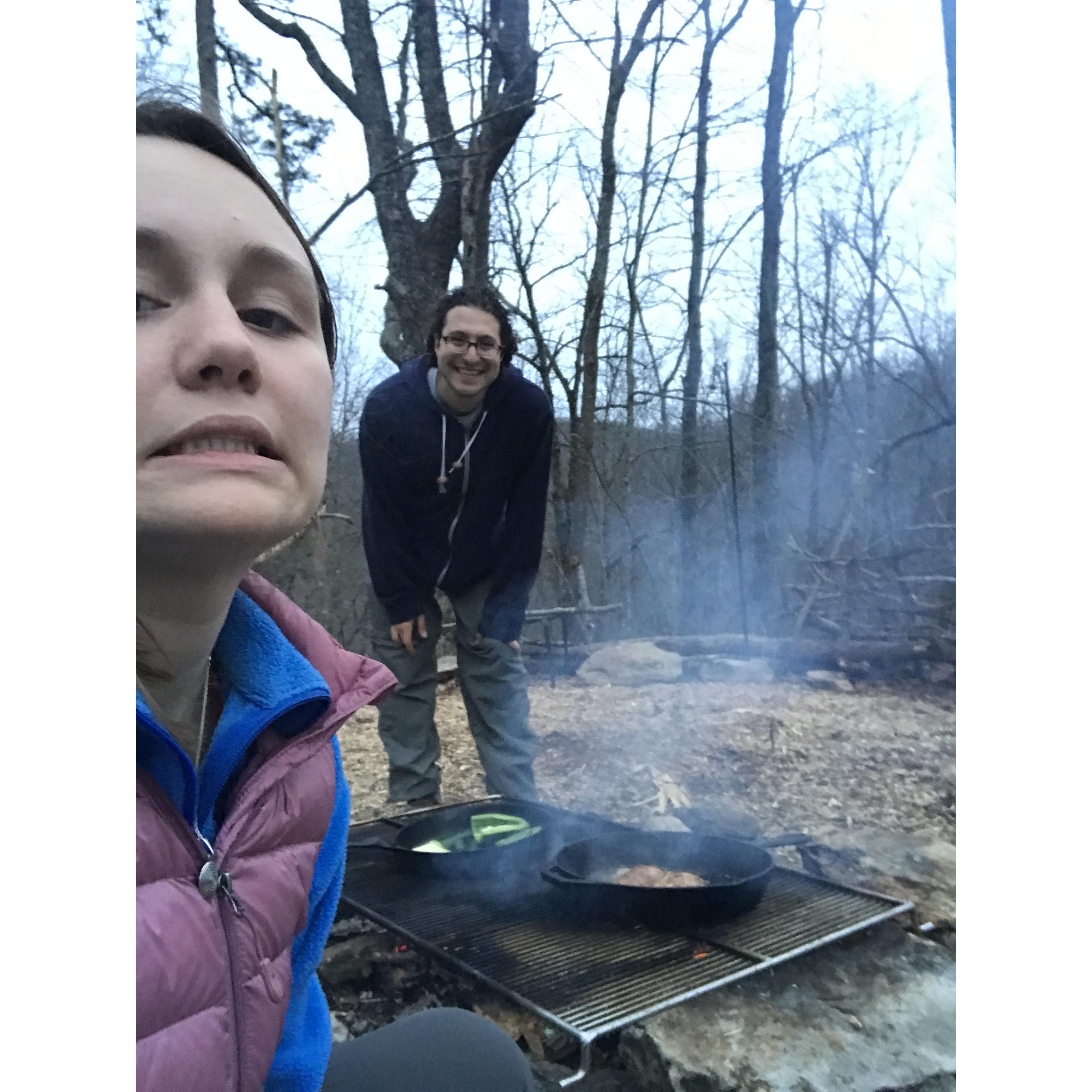 Team-Building Exercise: Trying to Start a Fire when You Thought the Other Person Knew How to Start a Fire but Actually Didn't Know How to Start a Fire (April 2018, & we eventually started the fire)