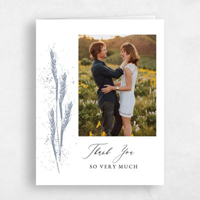Periwinkle Gray, Grey Wedding Thank You - Alder Photo