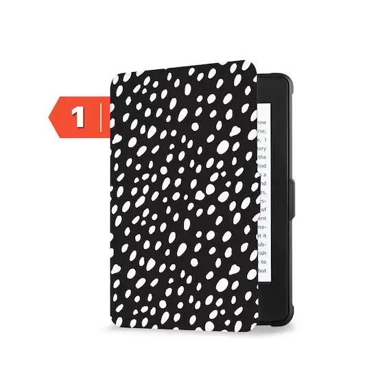Kindle Case (Model: All New Kindle, Style/Pattern: 1. Black/White Polka Dot)