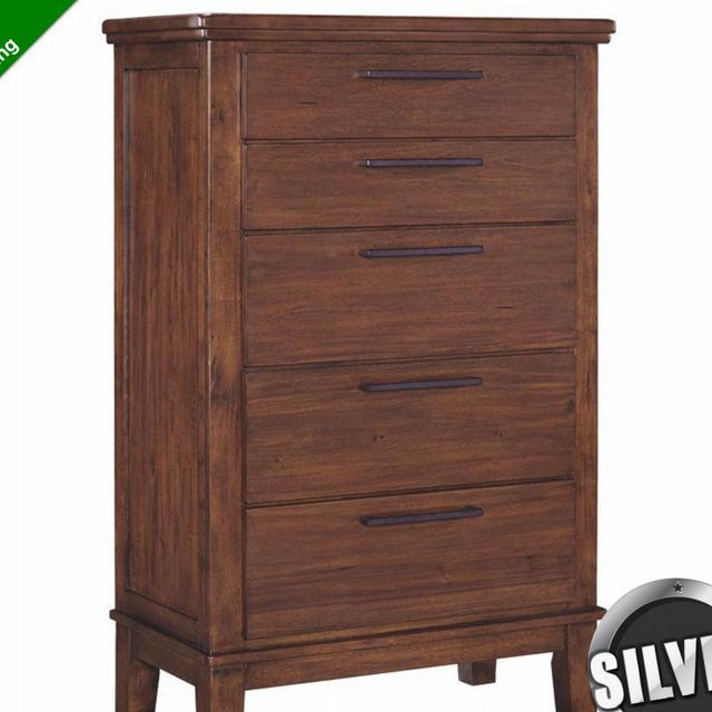 Ralene medium brown 5 drawer chest