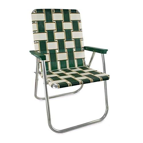 Lawn Chair USA Webbing Chair (Classic, Charleston with Green Arms)