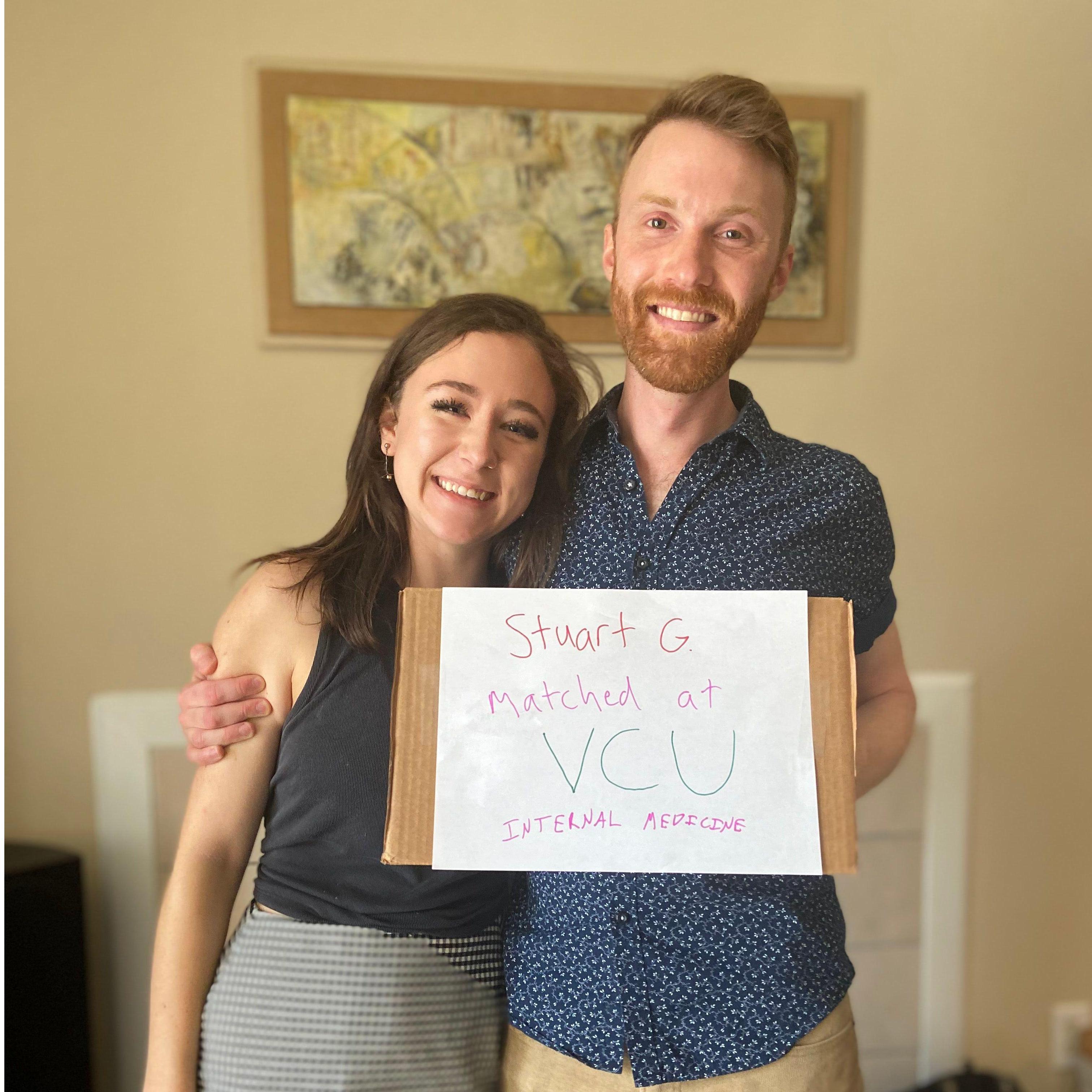 March 2020 - Stuart matched at VCU in Richmond for medical residency!