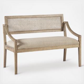 Kelly Cane Arm Bench