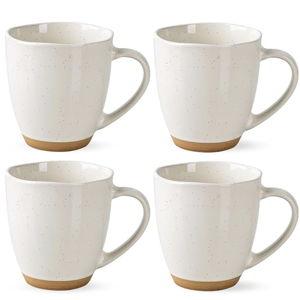 AmorArc 12oz Coffee Mugs, Ceramic Coffee Mugs set of 4 for Man, Woman, Dad, Mom, Modern Coffee Cups with handle for Latte/Cappuccino/Milk/Cocoa. Dishwasher&Microwave Safe, Light Beige
