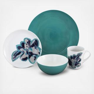Bloom Jade 16-Piece Dinnerware Set, Service for 4