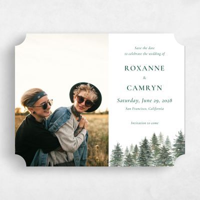 White Ticket Wedding Save the Date - Kelton Photo