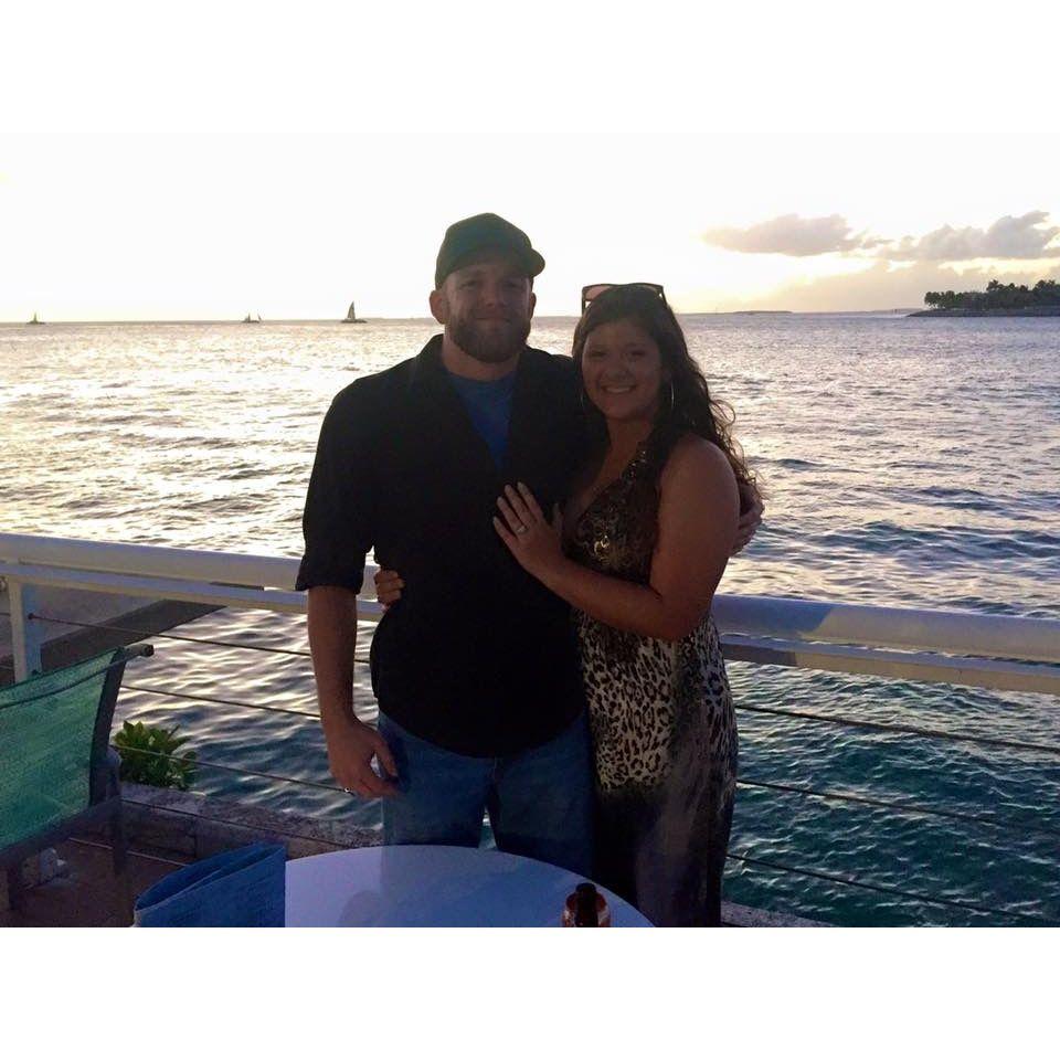Right after Kyle proposed in Mallory Square, Key West on November 27, 2015.