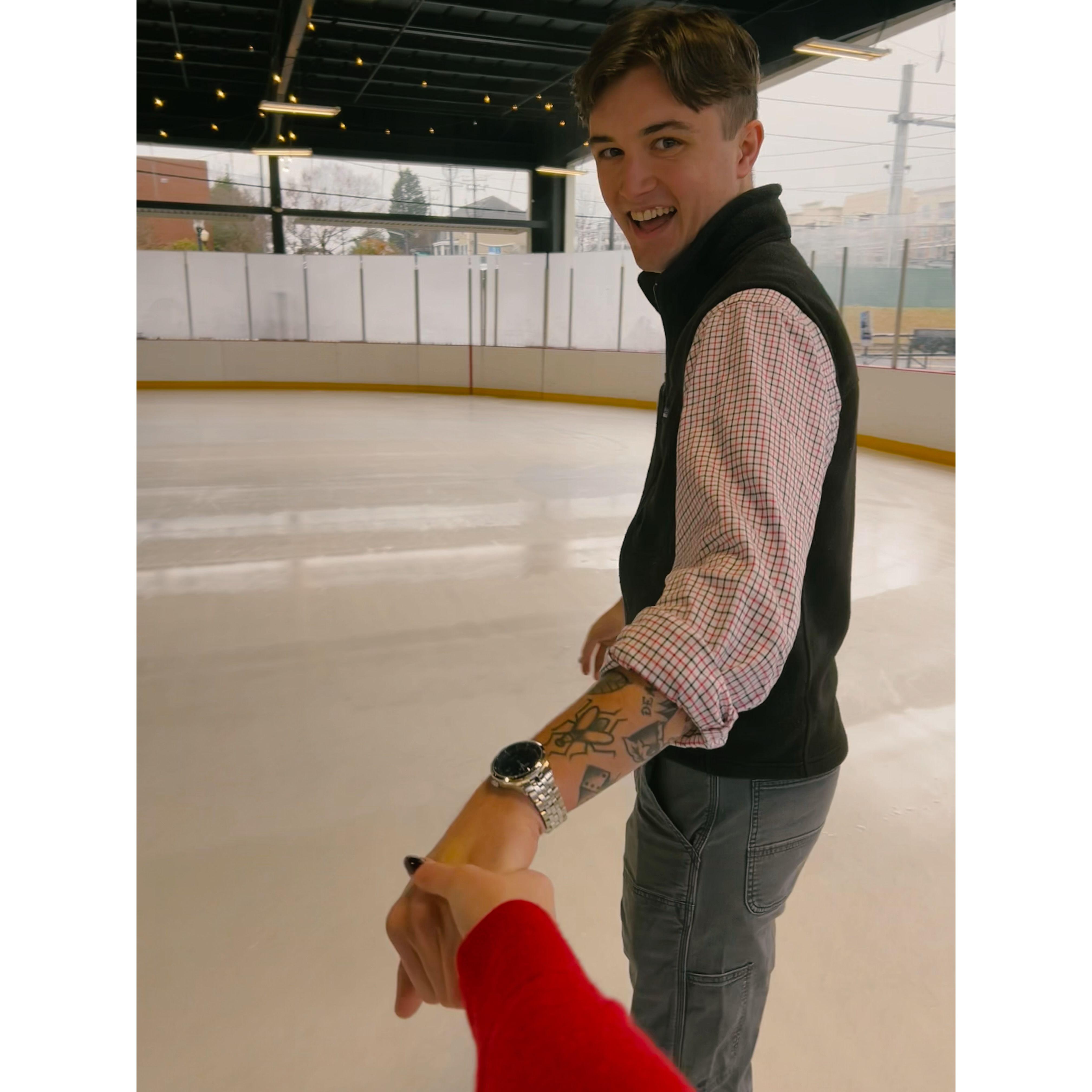 I may have taught Josh to ice skate for the first time, and he was an absolute pro.