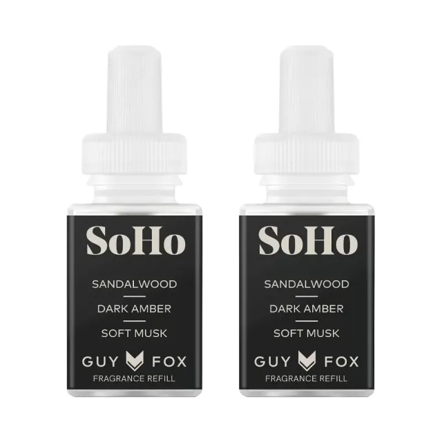 Pura Guy Fox Soho 2pk Smart Vial Fragrance Refills: Essential Oil Blend with Bergamot & Amber Aroma