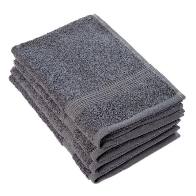Goza Towels Cotton Hand Towels, 16 by 28 inch (4 Pack) (Grey)