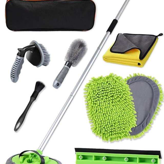 @UTOS 62’’ Car Wash Brush Kit with Long Handle, Microfiber Car Wash Mop, 8PCS Car Washing Brush for Cars RV Truck Exterior