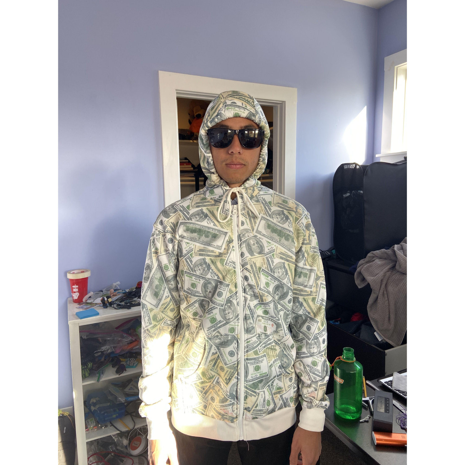 Thomas' money jacket is the third person in our relationship