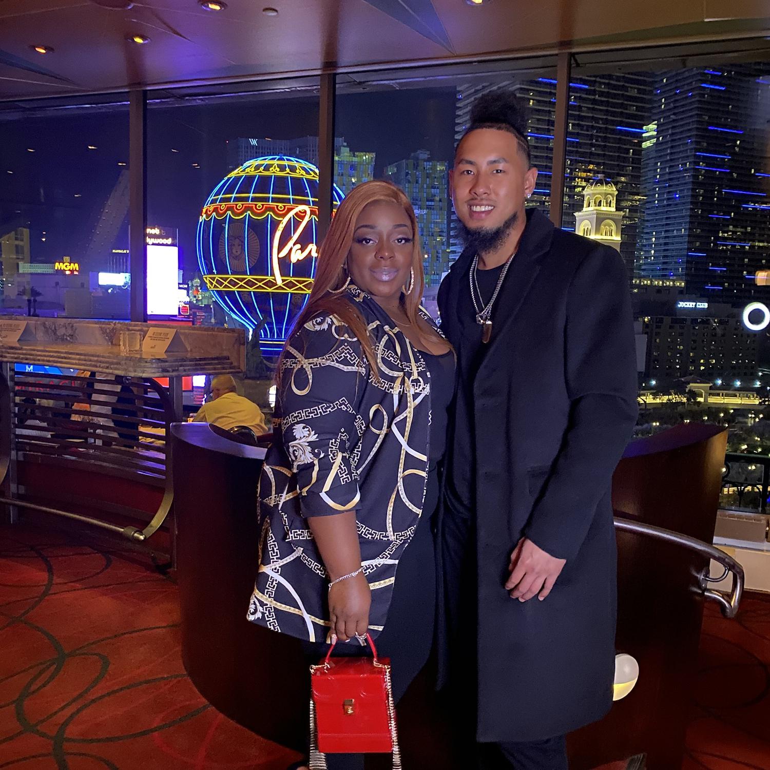 This was Vegas 2020 for her birthday. All she knew was the dates and to be \packed (she's a Barideaux and Jackson of course she over packed) and was a little late but that's my baby and imma stick beside her! I surprised her with a dinner at the Eiffel Tower restaurant in Vegas!