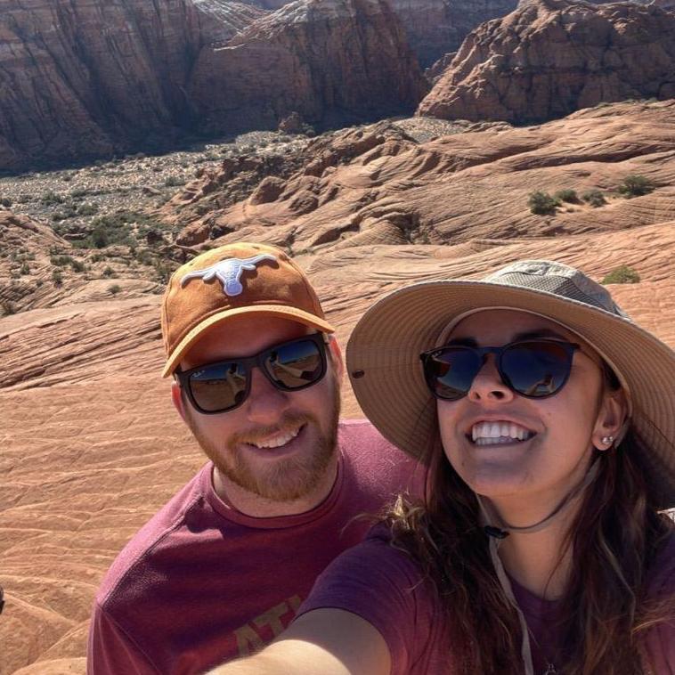 Making pebbles roll down the rocks in St George, Utah