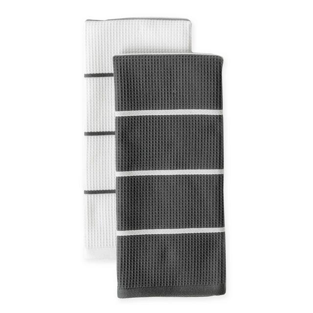 Noritake® Colorwave Dual Purpose Kitchen Towels in Graphite (Set of 2)