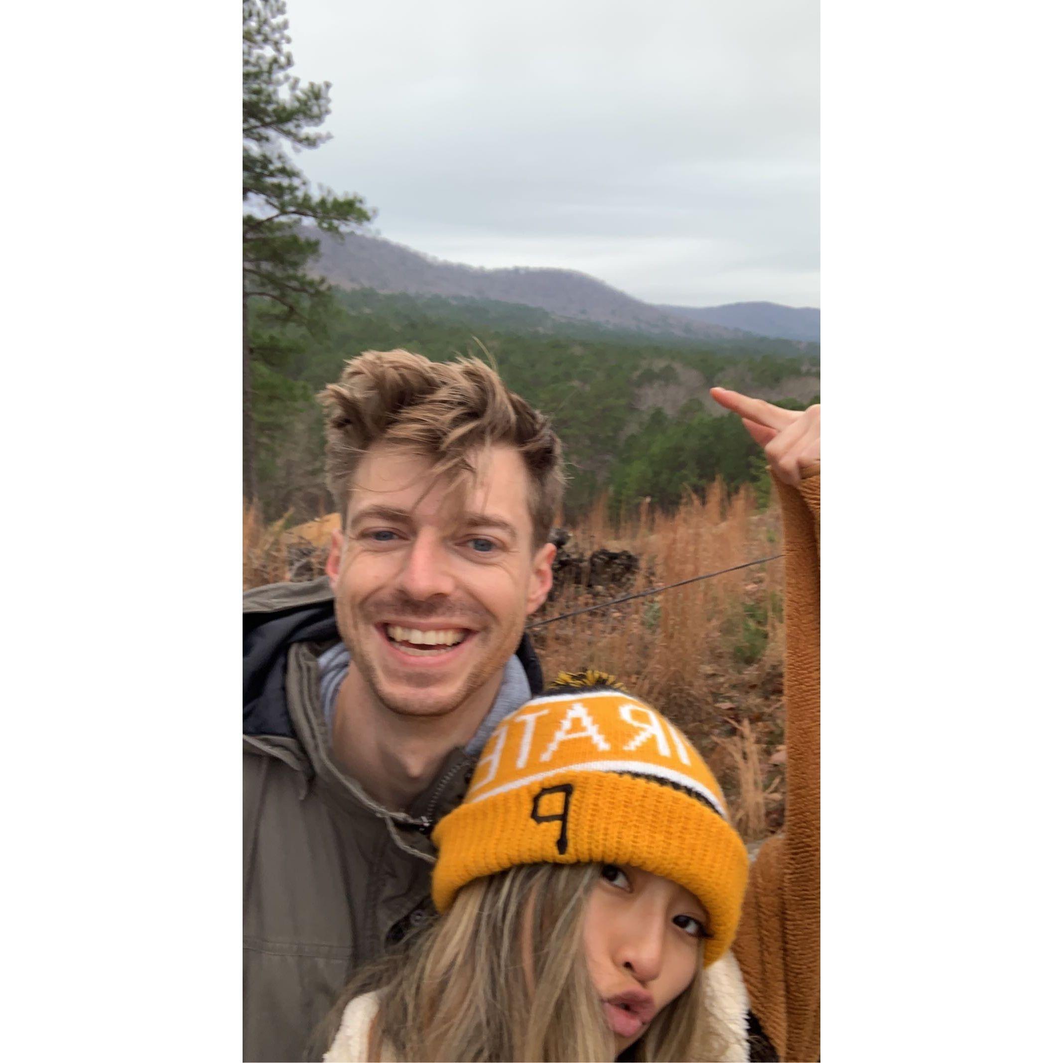 Our first trip together to Arkansas where 8 hours in the car flew by and we mined for crystals with shovels from the local Walmart. We highly recommend a trip to Hot Springs in the Winter