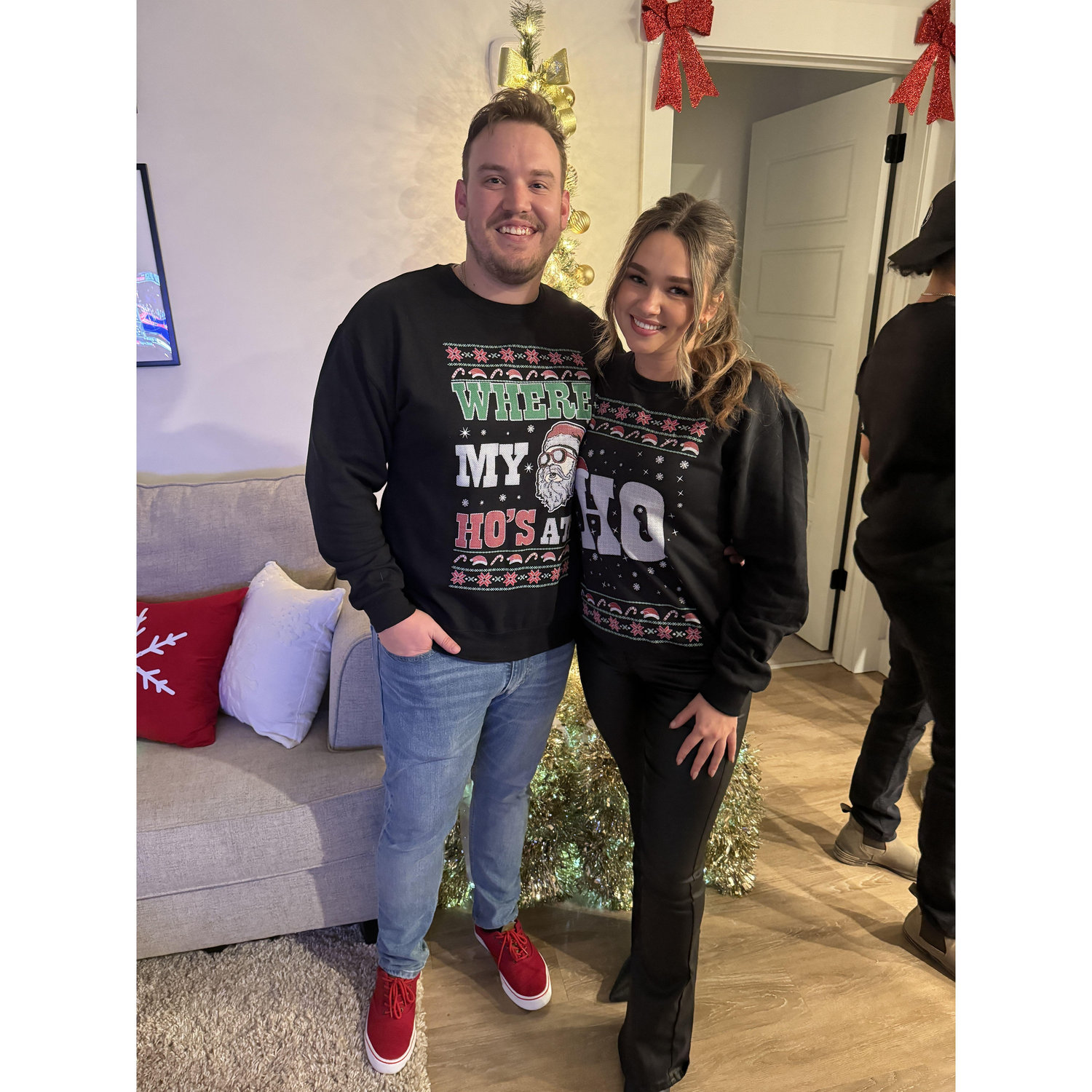 Our first Christmas party! Ben has really had to embrace Kylie's love for Christmas. - December 2023