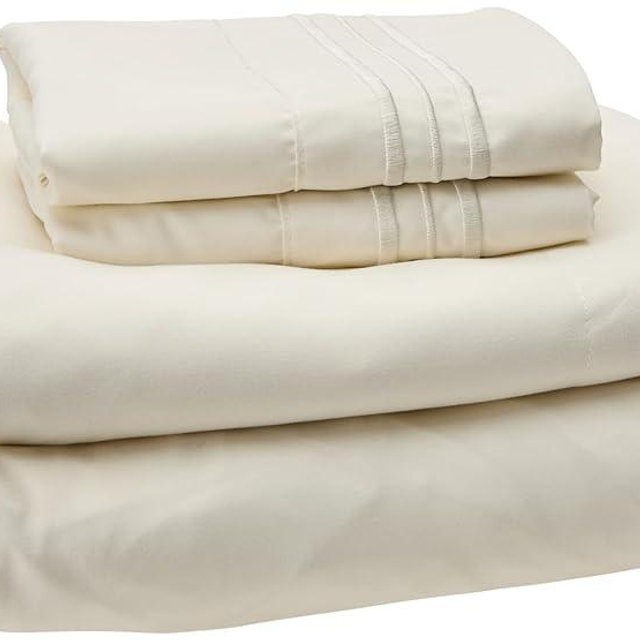 Queen Size Bed Sheets - Breathable Luxury Sheets with Full Elastic & Secure Corner Straps Built In - 1800 Supreme Collection Soft Deep Pocket Bedding, Sheet Set, EXTRA DEEP pocket - Queen, Ivory
