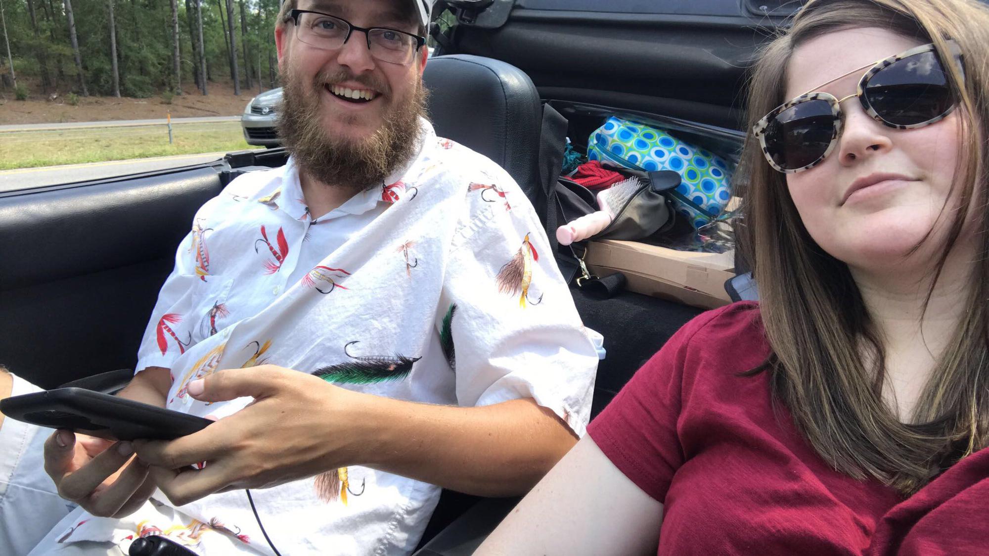 About a month into our relationship, we decided to drive to South Carolina in Tyler’s Miata for a football game. We broke down on the way there.