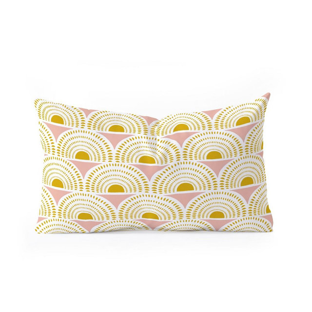 Heather Dutton Aurora Blush 26" x 16" Oblong Throw Pillow - Society6
