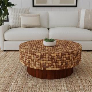 Mila Coconut Shell Pedestal Coffee Table