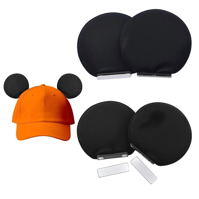 ZIYIZE 4 Pcs Magnetic Mouse Ears for Hats, Removable Magnet Minni Ear for Cap