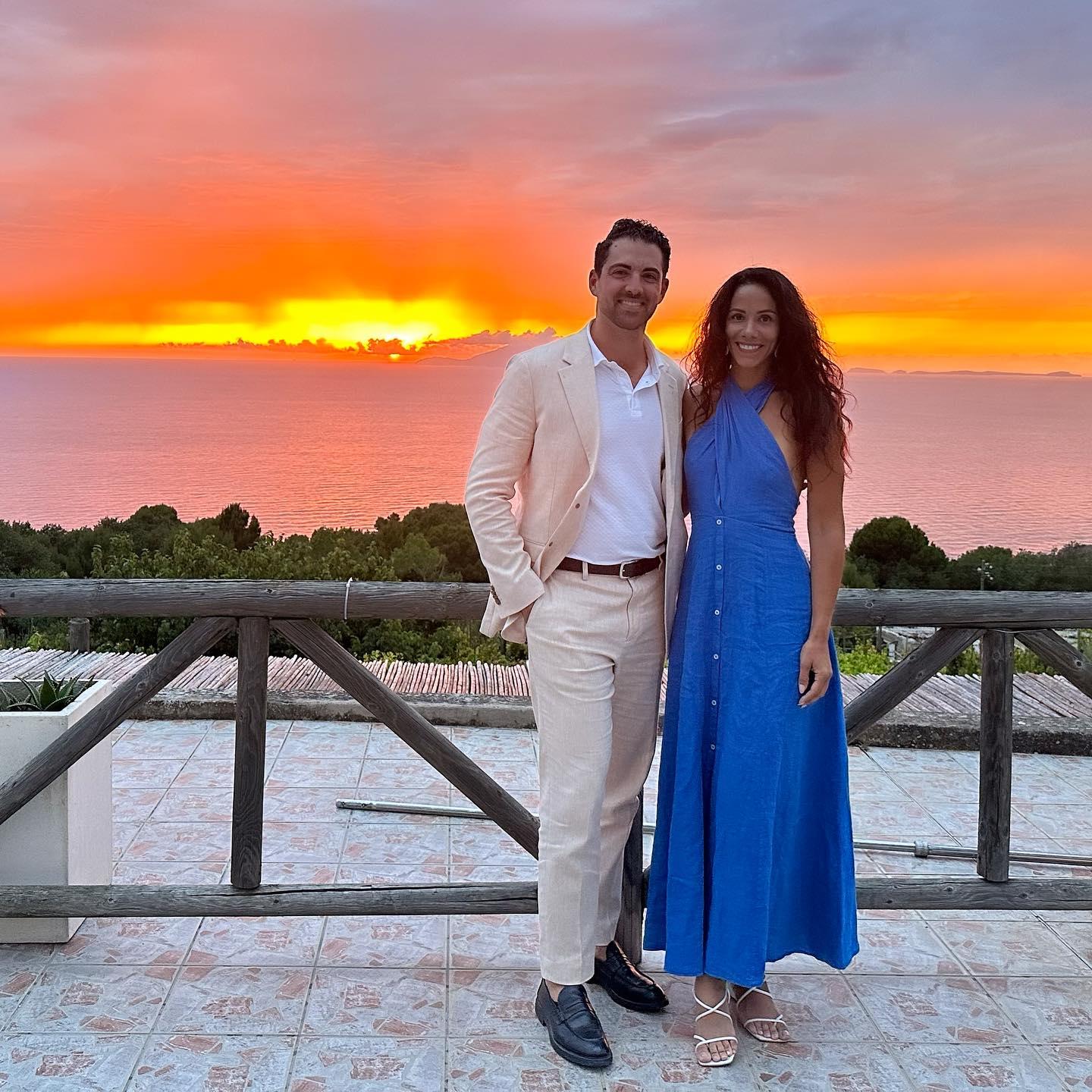 The most gorgeous sunset we've seen together. Had a beautiful dinner at Da Gelsomina on the top of Anacapri