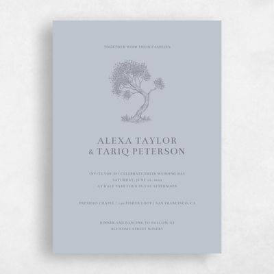 Gray, Grey Wedding Invitation - Manitou Stamp