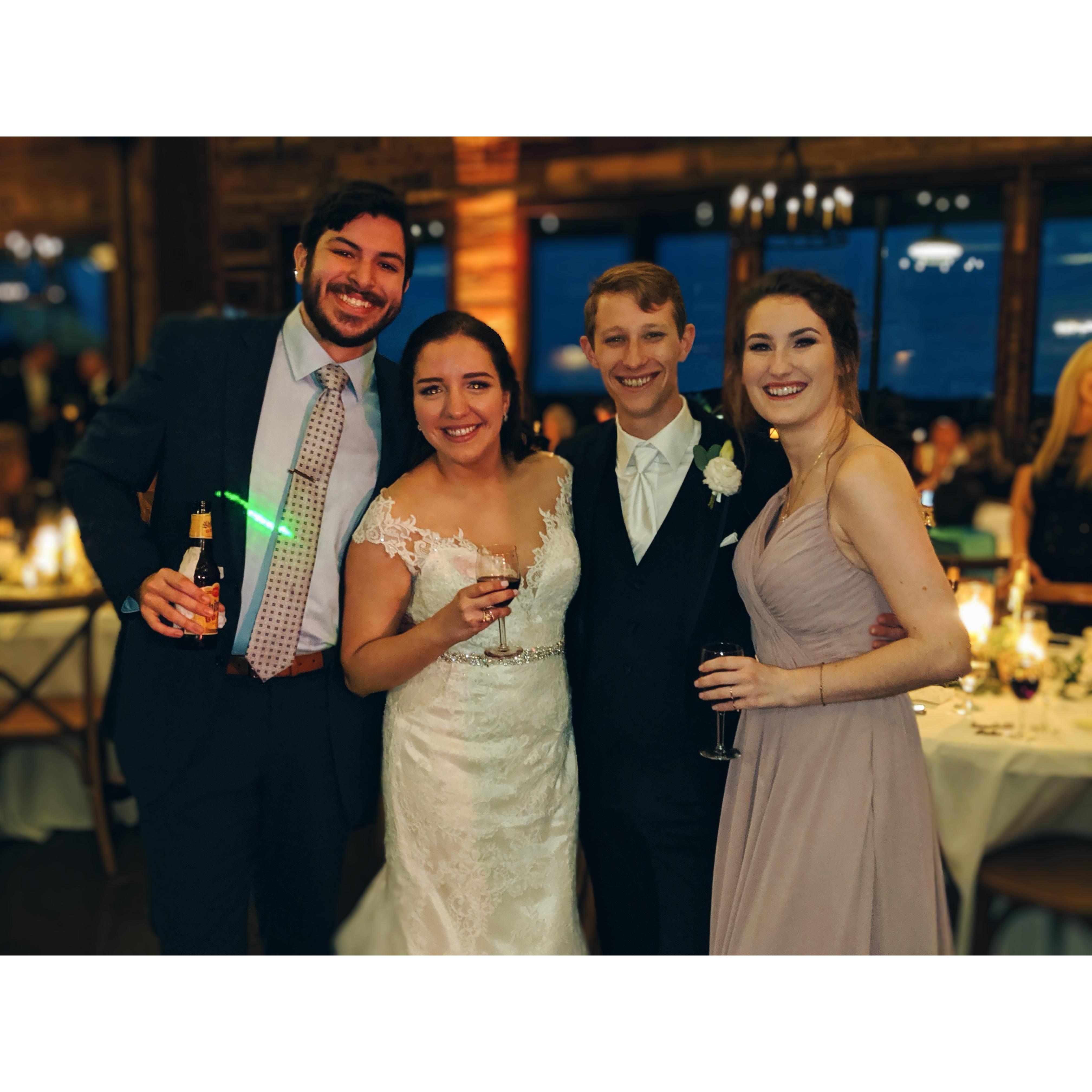 At bridesmaid Alice's wedding to husband Conrad, May 2019 in McKinney