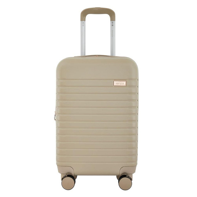 kensie Graceful Hardside Carry-On Luggage, Light Taupe, 22-Inch