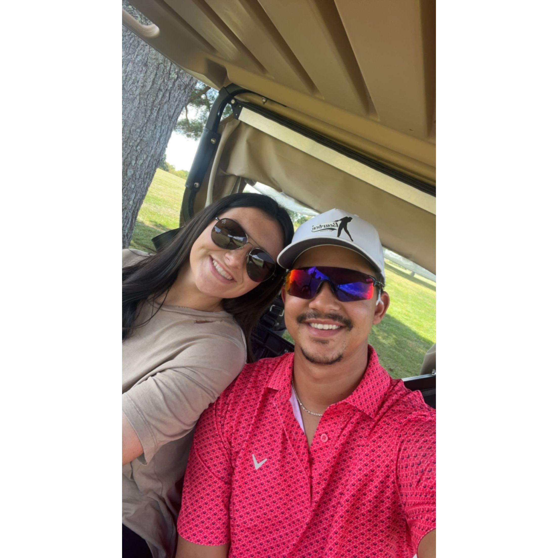 Sidney does not enjoy driving Devin to the woods to find his golf ball, but we do enjoy spending time together in 2023!