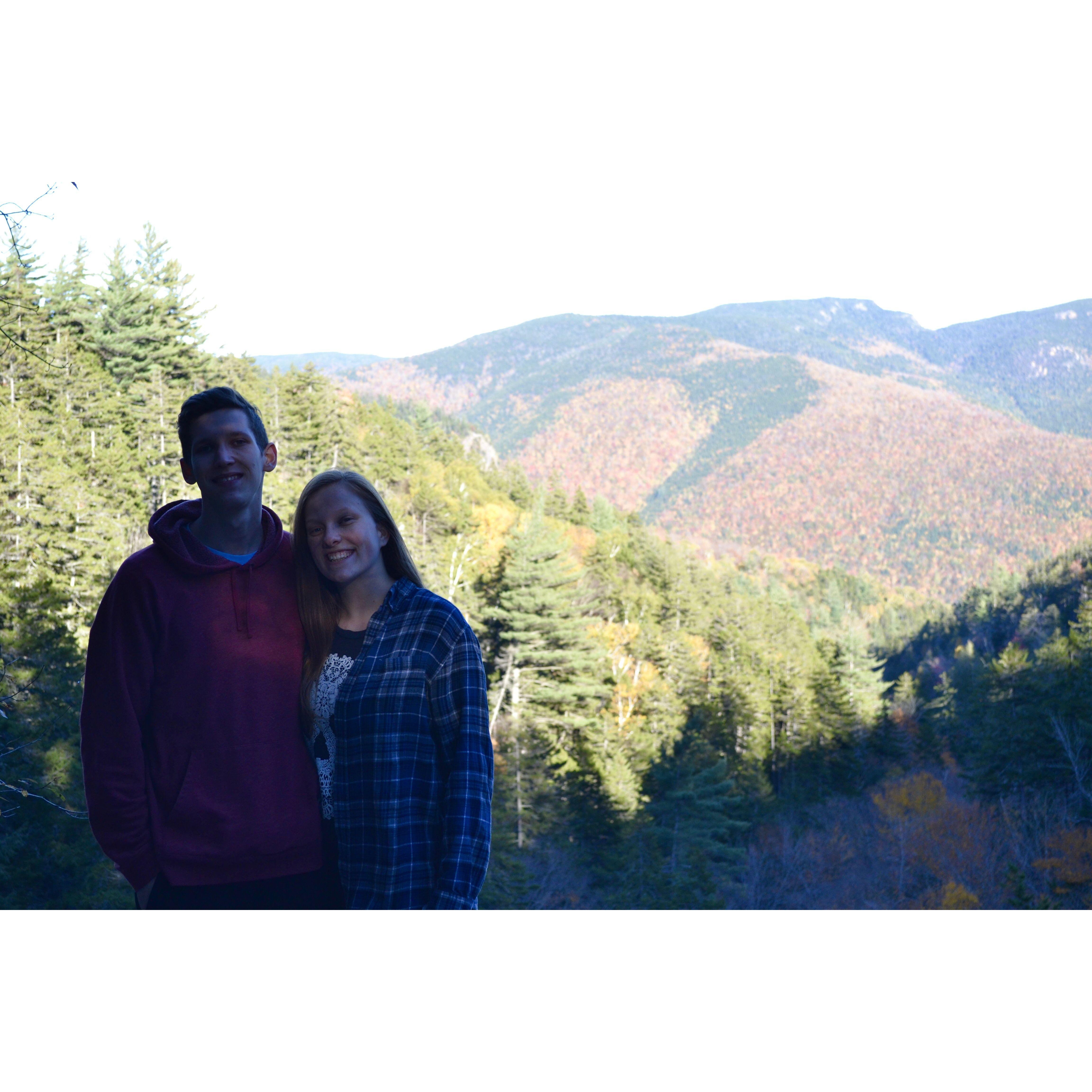 When we hiked Arethusa Falls during peak foliage in 2016!