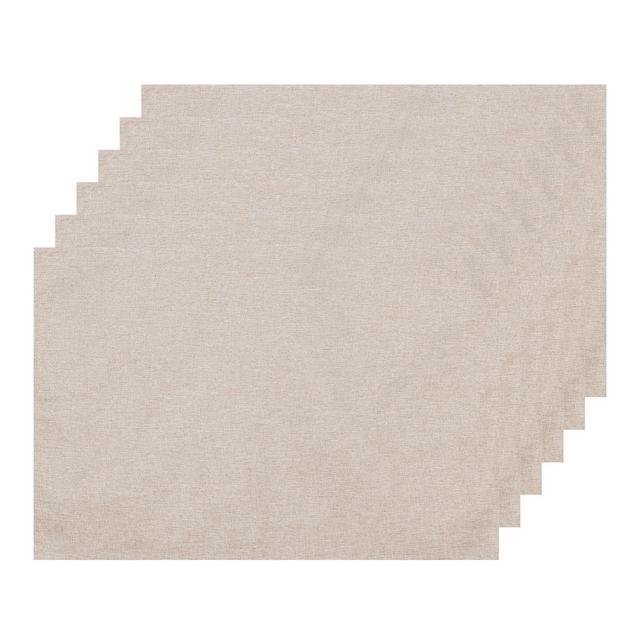 Unique Bargains Waterproof Reversible Vinyl Faux Leather Placemats 19 x 13 Inches 6 Pcs Beige