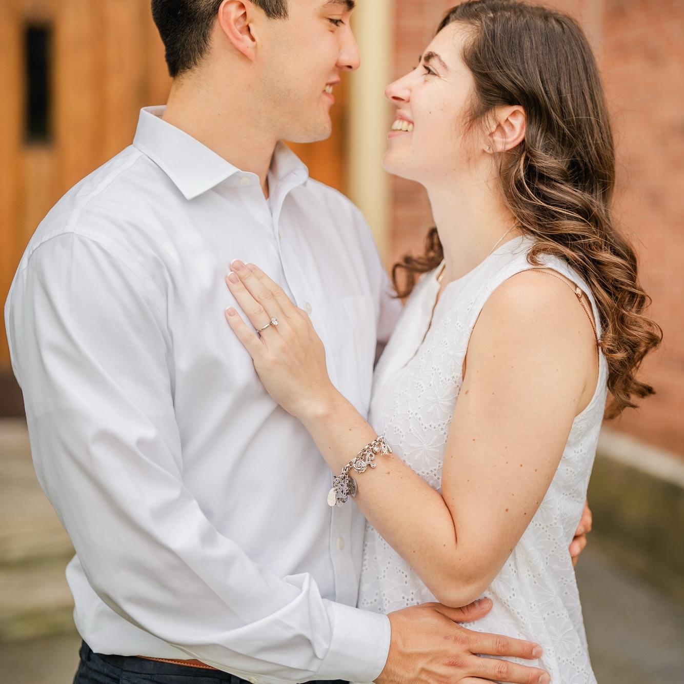 July 2025 - Engagement Photos!! This photo was taken outside Our Lady of Seven Dolors, the church we will be married in!!