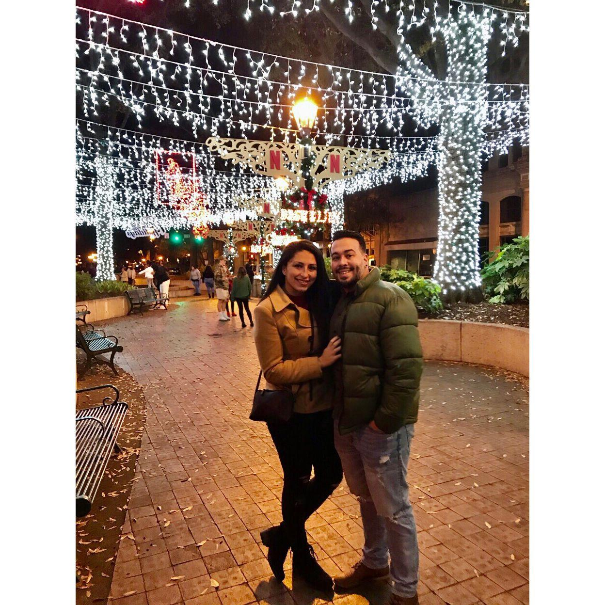 In downtown Augusta, Georgia Christmas time 2020