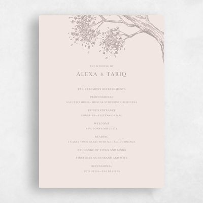 Pink Standard Wedding Program - Manitou